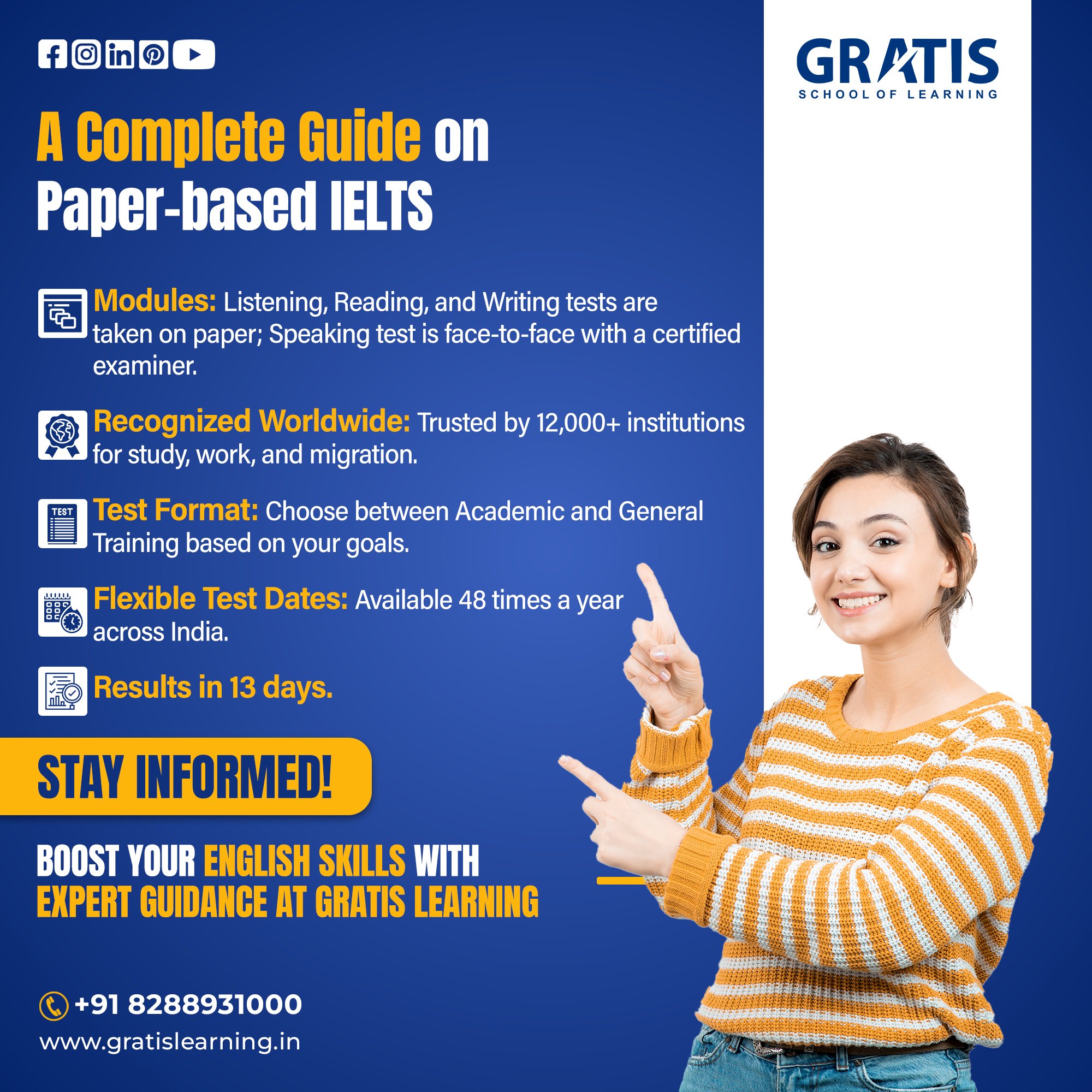 Gratis Learning: Best IELTS, PTE, Spoken English, Business English, Personality Development and CELPIP Institute in Panchkula